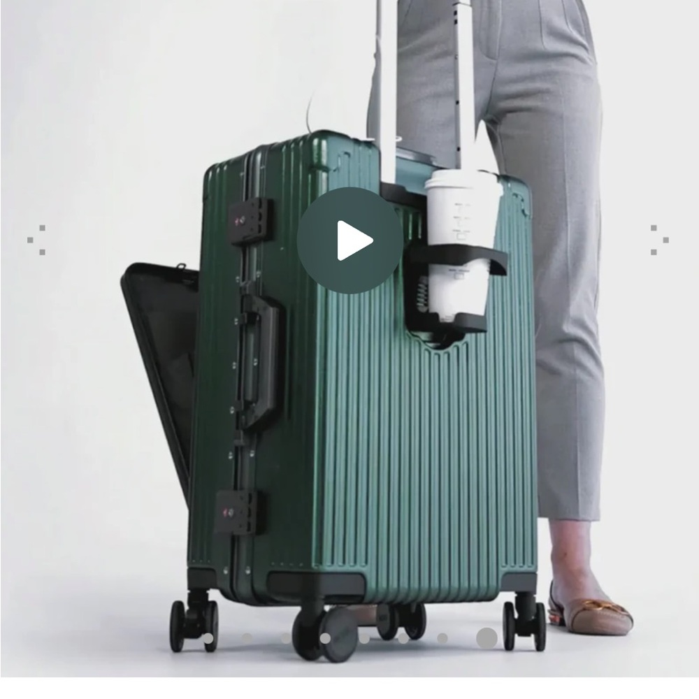 Nobl Elegant Green Rolling Technical Suitcase